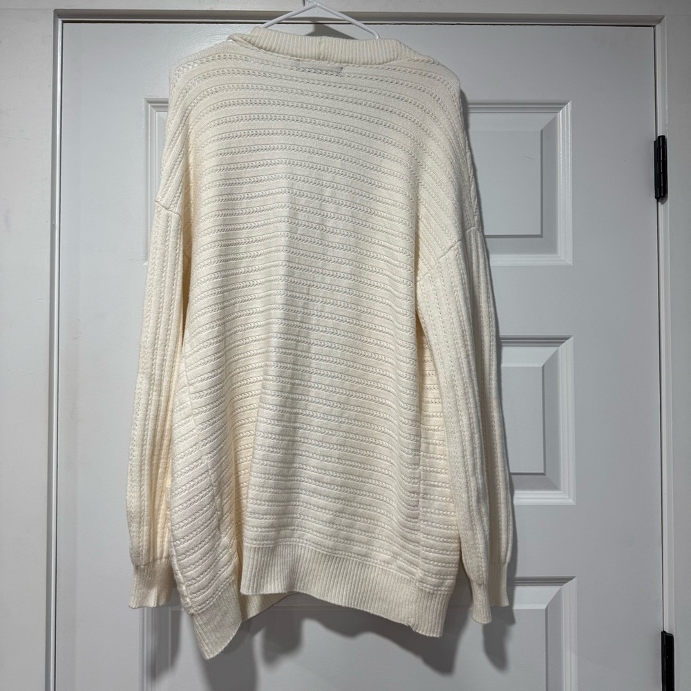 Cream Open-Front Cardigan - Picture 3 of 8